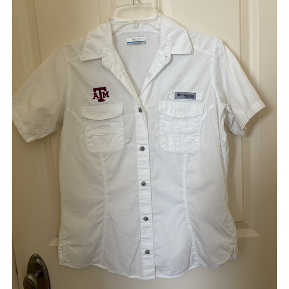 Columbia Other - Columbia PFG Texas A&M Aggies Shirt Mens S White Button Up Short Sleeve Vented